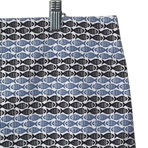 Talbots‎ Black and Blue Fish Pattern Skirt